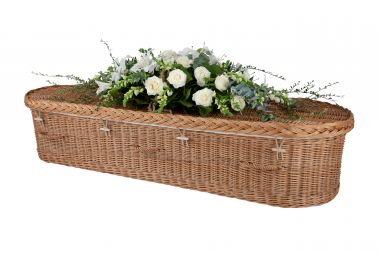 Somerset Willow Curved Coffin in Buff Willow Plain